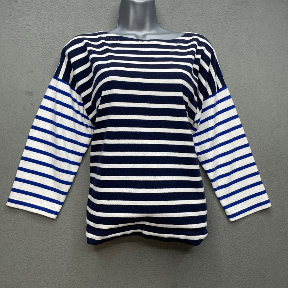 J.Crew Women Top Cotton Striped Small Nautical Coastal Boxy Knit K3189